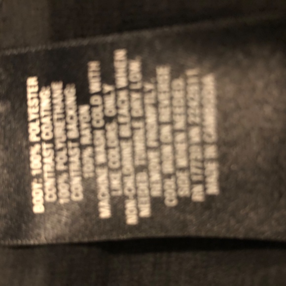 Black sleeveless dress with faux leather trim. - Picture 5 of 5